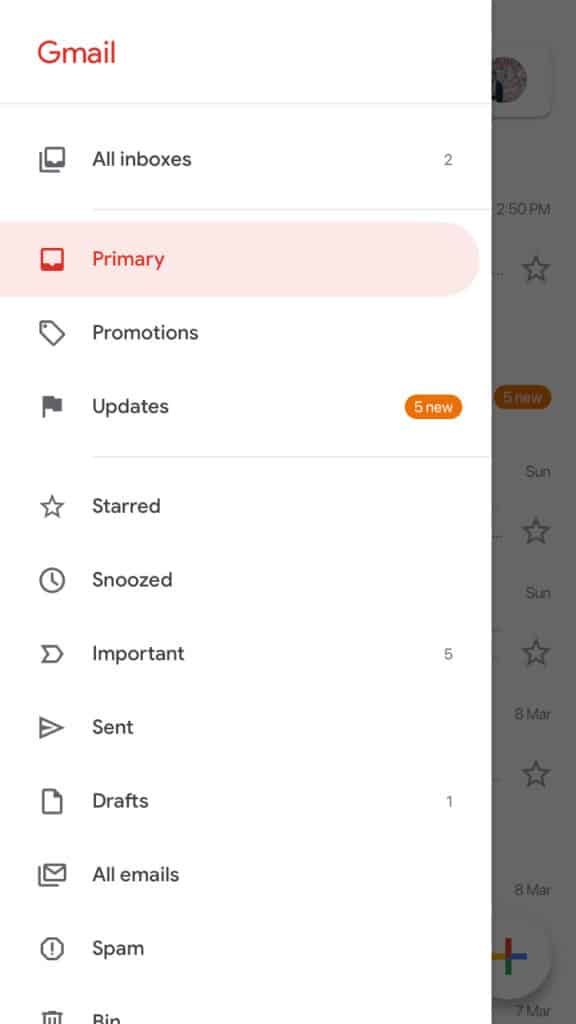 Sidebar Menu on iOS by Gmail from UIGarage